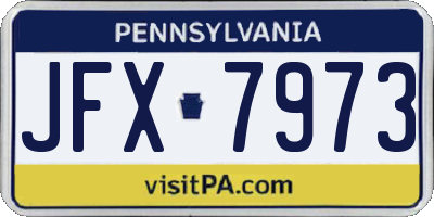 PA license plate JFX7973