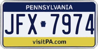 PA license plate JFX7974