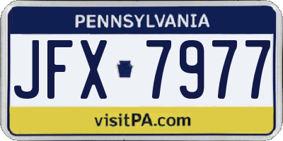 PA license plate JFX7977
