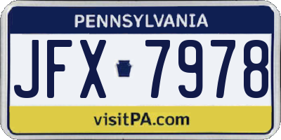 PA license plate JFX7978