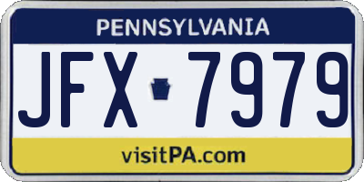 PA license plate JFX7979