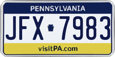 PA license plate JFX7983