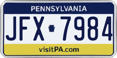 PA license plate JFX7984