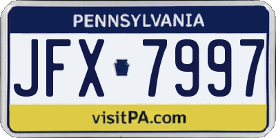PA license plate JFX7997