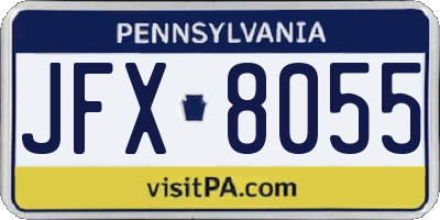 PA license plate JFX8055
