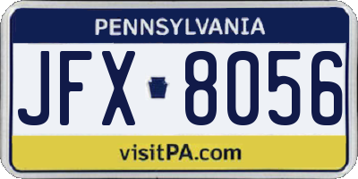PA license plate JFX8056