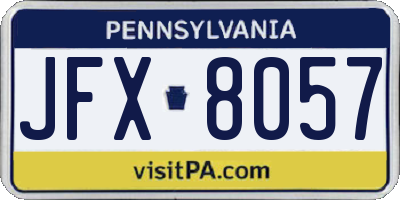 PA license plate JFX8057