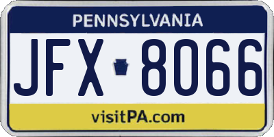 PA license plate JFX8066