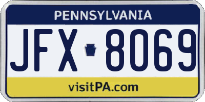 PA license plate JFX8069