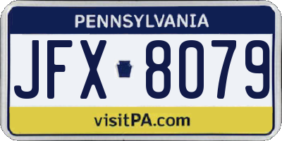 PA license plate JFX8079