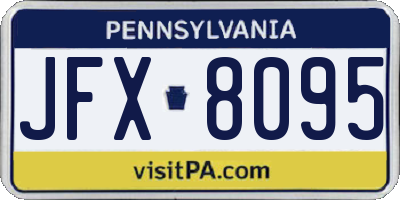 PA license plate JFX8095