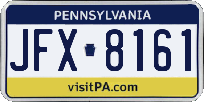 PA license plate JFX8161