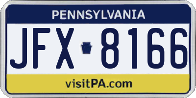 PA license plate JFX8166