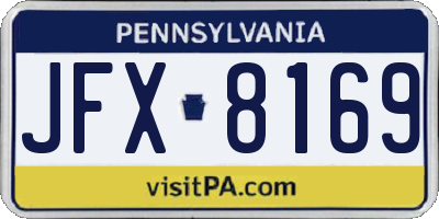 PA license plate JFX8169