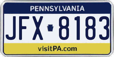 PA license plate JFX8183