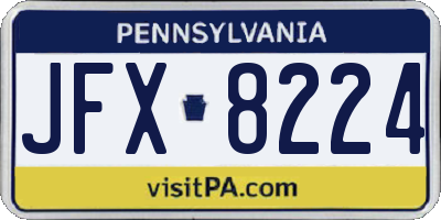 PA license plate JFX8224
