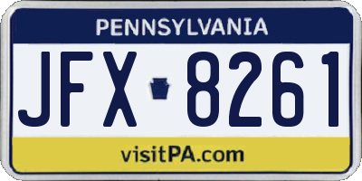 PA license plate JFX8261