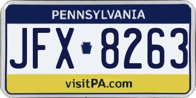 PA license plate JFX8263