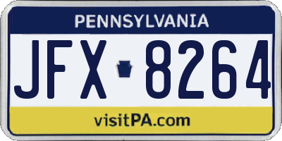 PA license plate JFX8264