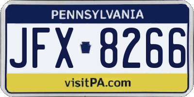 PA license plate JFX8266