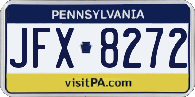 PA license plate JFX8272