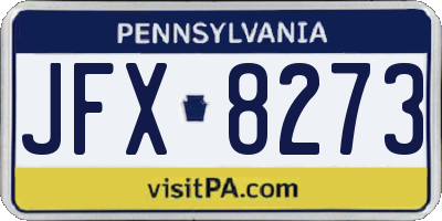 PA license plate JFX8273