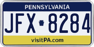 PA license plate JFX8284