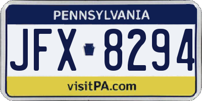 PA license plate JFX8294