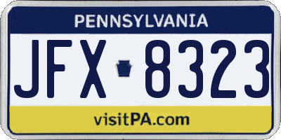 PA license plate JFX8323