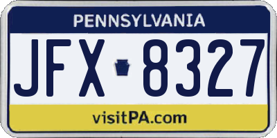PA license plate JFX8327