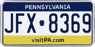 PA license plate JFX8369