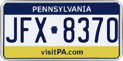 PA license plate JFX8370