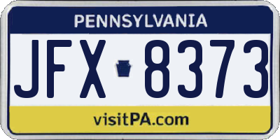 PA license plate JFX8373