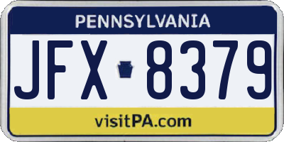 PA license plate JFX8379