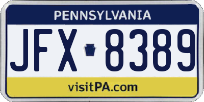 PA license plate JFX8389