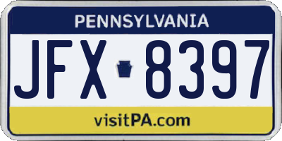 PA license plate JFX8397
