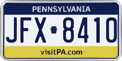 PA license plate JFX8410