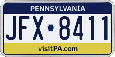 PA license plate JFX8411