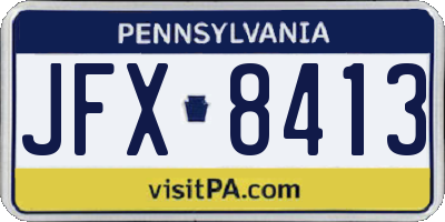 PA license plate JFX8413