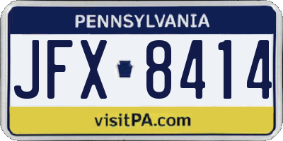 PA license plate JFX8414