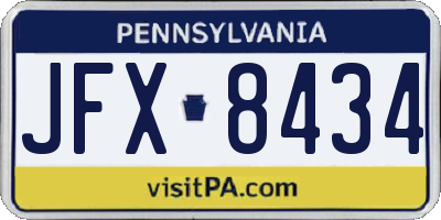 PA license plate JFX8434