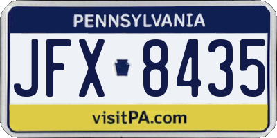 PA license plate JFX8435