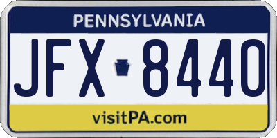 PA license plate JFX8440