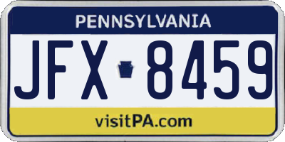 PA license plate JFX8459