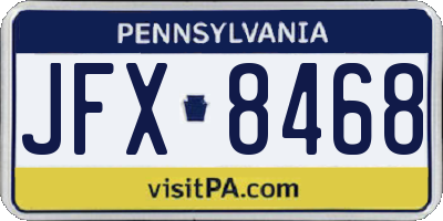 PA license plate JFX8468
