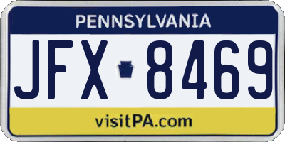 PA license plate JFX8469