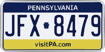 PA license plate JFX8479