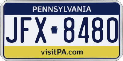 PA license plate JFX8480