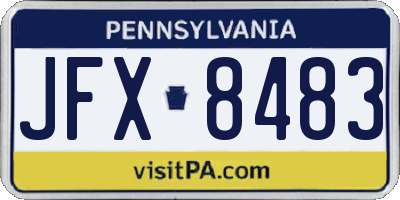 PA license plate JFX8483