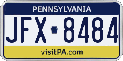 PA license plate JFX8484